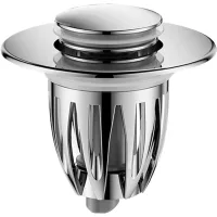 Filtro de desagüe / tapón antiobstrucción – núcleo tipo «pop-up» (pulsador) para desagües de lavabo (plateado)