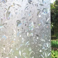 2 láminas adhesivas removibles para vidrio, puertas y ventanas,protección uv,45 cm x 1 m, electrostáticas,sin pegamento,para decoración de interiores.