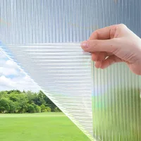 2 láminas de privacidad para ventanas de vidrio estriado, de adherencia estática, decorativas y aislantes térmicas, adhesivos 3d (45 x 200 cm)