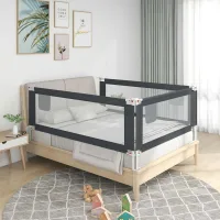 Barrera de seguridad para cama infantil gris oscuro 100x25 cm tela