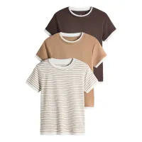 The Set Camiseta  marrón / moca / blanco