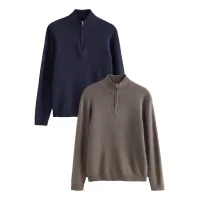 Next Jersey  navy / marrón moteado