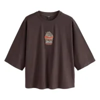 Next Camiseta  chocolate / menta / naranja
